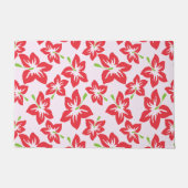 Rode Hibiscus, Rode Bloemen, Bloempatroon Deurmat (Voorkant)
