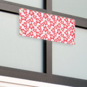 Rode Hibiscus, Rode Bloemen, Bloempatroon Spandoek (Buitenkant Gebouw)