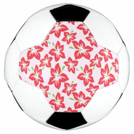 Rode Hibiscus, Rode Bloemen, Bloempatroon Voetbal