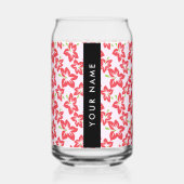 Rode Hibiscus, Rode Bloemen, Je Naam Blikvorm Glas (Voorkant)