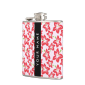 Rode Hibiscus, Rode Bloemen, Je Naam Heupfles (Links)