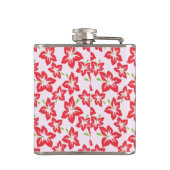 Rode Hibiscus, Rode Bloemen, Je Naam Heupfles (Achterkant)