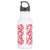 Rode Hibiscus, Rode Bloemen, Je Naam Waterfles (Achterkant)