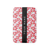 Rode Hibiscus, Rode bloemen, Jouw naam Badmat (Voorkant Verticaal)