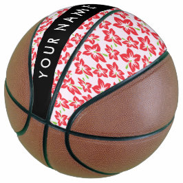 Rode Hibiscus, Rode bloemen, Jouw naam Basketbal