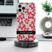 Rode Hibiscus, Rode bloemen, Jouw naam Case-Mate iPhone Case