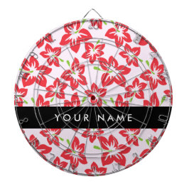 Rode Hibiscus, Rode bloemen, Jouw naam Dartbord