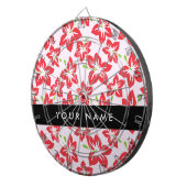 Rode Hibiscus, Rode bloemen, Jouw naam Dartbord (Voorkant Rechts)