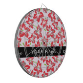 Rode Hibiscus, Rode bloemen, Jouw naam Dartbord (Voorkant Links)