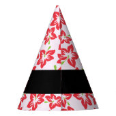 Rode Hibiscus, Rode bloemen, Jouw naam Feesthoedjes (Achterkant)