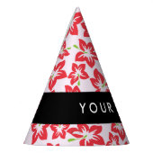 Rode Hibiscus, Rode bloemen, Jouw naam Feesthoedjes (Links)