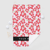 Rode Hibiscus, Rode bloemen, Jouw naam Golfhanddoek (Insitu)