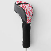 Rode Hibiscus, Rode bloemen, Jouw naam Golfheadcover (Schuin)