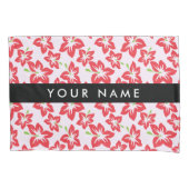 Rode Hibiscus, Rode bloemen, Jouw naam Kussensloop (Voorkant)