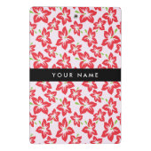 Rode Hibiscus, Rode bloemen, Jouw naam Mini Klembord (Achterkant)