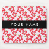 Rode Hibiscus, Rode bloemen, Jouw naam Muismat (Voorkant)