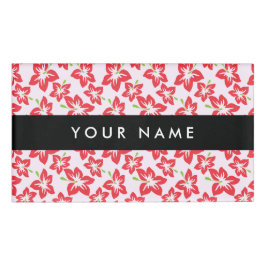 Rode Hibiscus, Rode bloemen, Jouw naam Naambadge