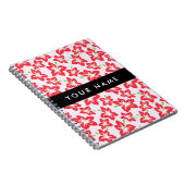 Rode Hibiscus, Rode bloemen, Jouw naam Notitieboek (Rechterzijde)