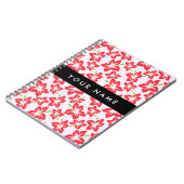 Rode Hibiscus, Rode bloemen, Jouw naam Notitieboek (Linkerzijde)