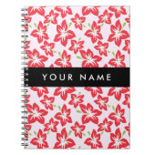 Rode Hibiscus, Rode bloemen, Jouw naam Notitieboek (Voorkant)