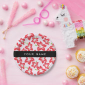 Rode Hibiscus, Rode bloemen, Jouw naam Papieren Bordje (Feest)