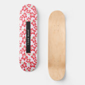 Rode Hibiscus, Rode bloemen, Jouw naam Persoonlijk Skateboard (Voorkant)