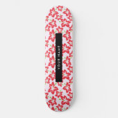 Rode Hibiscus, Rode bloemen, Jouw naam Persoonlijk Skateboard (Voorkant)