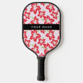 Rode Hibiscus, Rode bloemen, Jouw naam Pickleball Paddle (Achterkant)