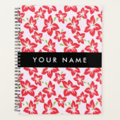 Rode Hibiscus, Rode bloemen, Jouw naam Planner (Voorkant)