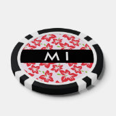 Rode Hibiscus, Rode bloemen, Jouw naam Poker Chips (Enkel)