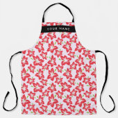 Rode Hibiscus, Rode bloemen, Jouw naam Schort (Voorkant)