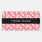 Rode Hibiscus, Rode bloemen, Jouw naam Spandoek (Horizontaal)