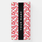 Rode Hibiscus, Rode bloemen, Jouw naam Spandoek (Verticaal)