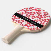 Rode Hibiscus, Rode bloemen, Jouw naam Tafeltennisbatje (Voorkant Gekanteld)