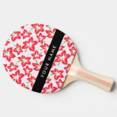 Rode Hibiscus, Rode bloemen, Jouw naam Tafeltennisbatje (Zijkant)