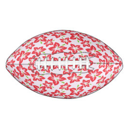 Rode hibiscus, rode bloemen, patroon van bloemen american football