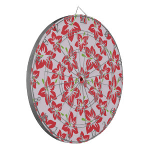 Rode hibiscus, rode bloemen, patroon van bloemen dartbord