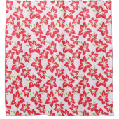 Rode hibiscus, rode bloemen, patroon van bloemen douchegordijn (Voorkant)