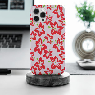 Rode hibiscus, rode bloemen, patroon van bloemen iPhone 15 pro max case