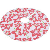 Rode hibiscus, rode bloemen, patroon van bloemen kerstboom rok (Gekanteld)