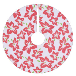 Rode hibiscus, rode bloemen, patroon van bloemen kerstboom rok