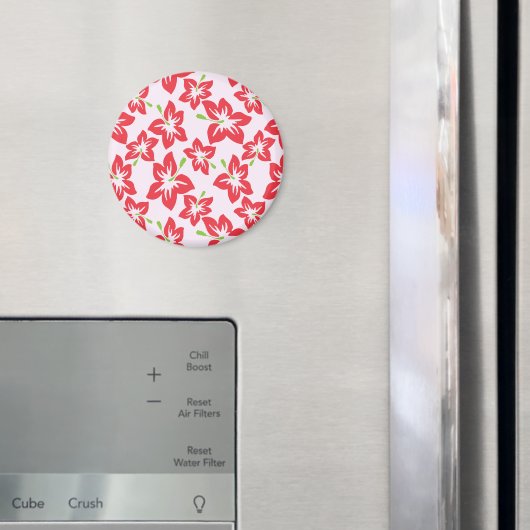 Rode hibiscus, rode bloemen, patroon van bloemen magneet (Insitu (Koelkast))
