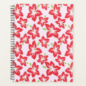 Rode hibiscus, rode bloemen, patroon van bloemen planner (Voorkant)