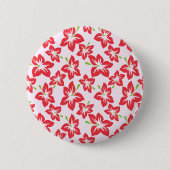 Rode hibiscus, rode bloemen, patroon van bloemen ronde button 5,7 cm (Voorkant)