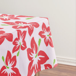 Rode hibiscus, rode bloemen, patroon van bloemen tafelkleed