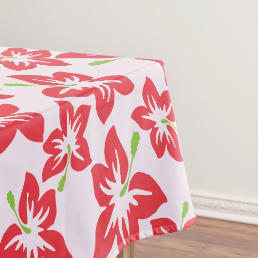 Rode hibiscus, rode bloemen, patroon van bloemen tafelkleed (Voorbeeld)
