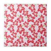 Rode hibiscus, rode bloemen, patroon van bloemen tegeltje (Voorkant)