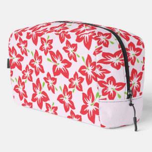 Rode hibiscus, rode bloemen, patroon van bloemen toilettasje
