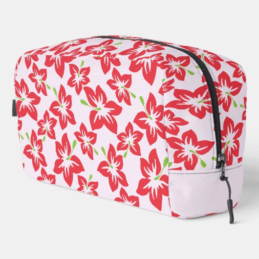 Rode hibiscus, rode bloemen, patroon van bloemen toilettasje (Rechterhoek)