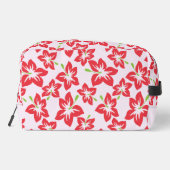 Rode hibiscus, rode bloemen, patroon van bloemen toilettasje (Achterkant)